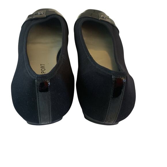 Anne Klein Black Flats with Silver Accents - Picture 7 of 10